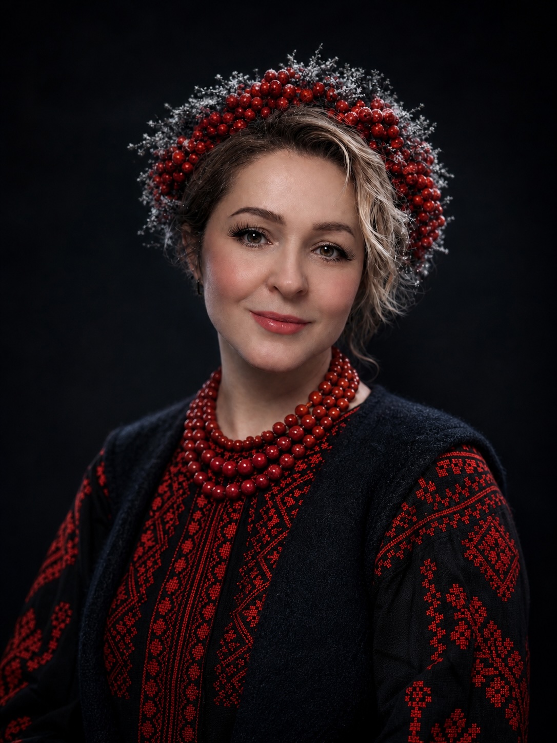 Portrait of Inna in traditional Ukrainian dress